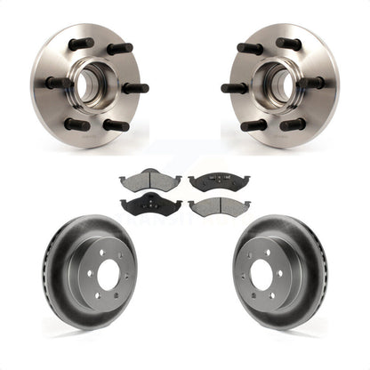 Hub Bearing Coated Brake Rotor Pads Front Kit For 2000-2002 Dodge Dakota Durango