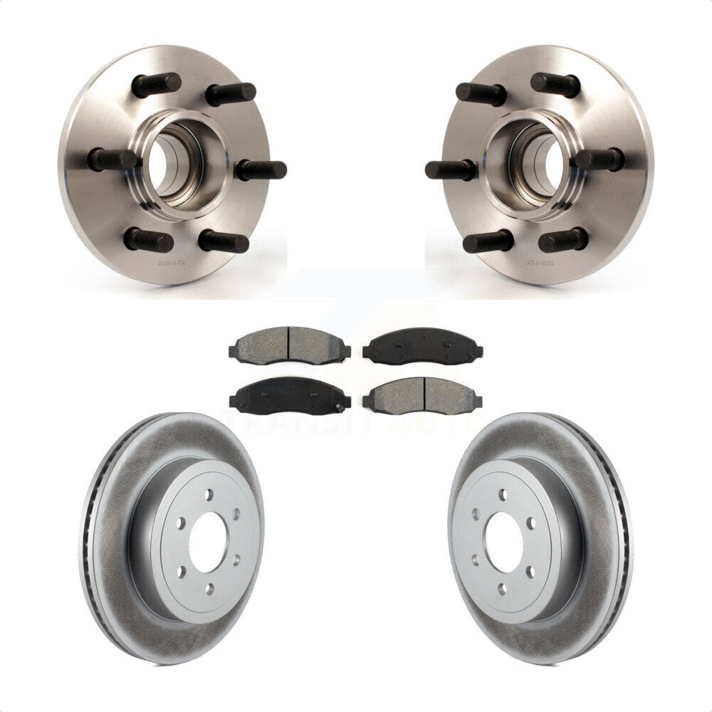Hub Bearing Coat Brake Rotor Pad Front Kit For Dodge Dakota RWD with 2-Wheel ABS