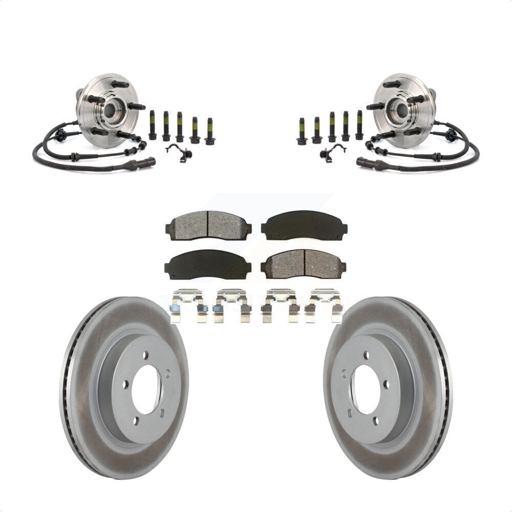 Hub Bearing Coat Brake Rotor Pad Front Kit For Ford Explorer Mercury Mountaineer
