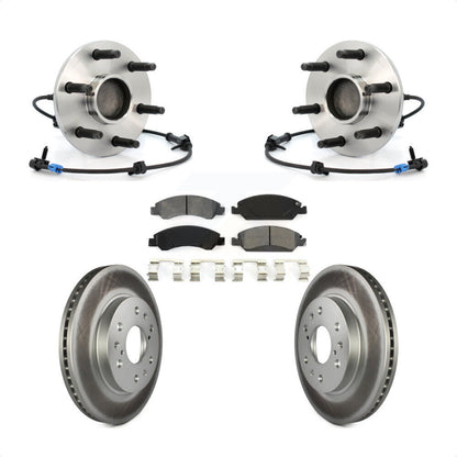 Hub Bearing Coated Brake Rotor & Pads Front Kit For Chevrolet GMC Silverado 1500