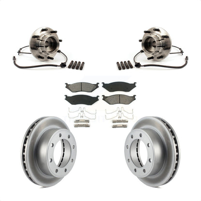 Hub Bearing Assembly Coated Brake Rotor Pads Front Kit For Ford F-550 Super Duty
