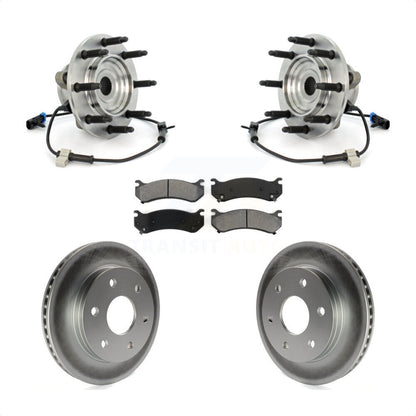 Hub Bearing Coated Brake Rotor & Pads Front Kit For Chevrolet Silverado 1500 GMC