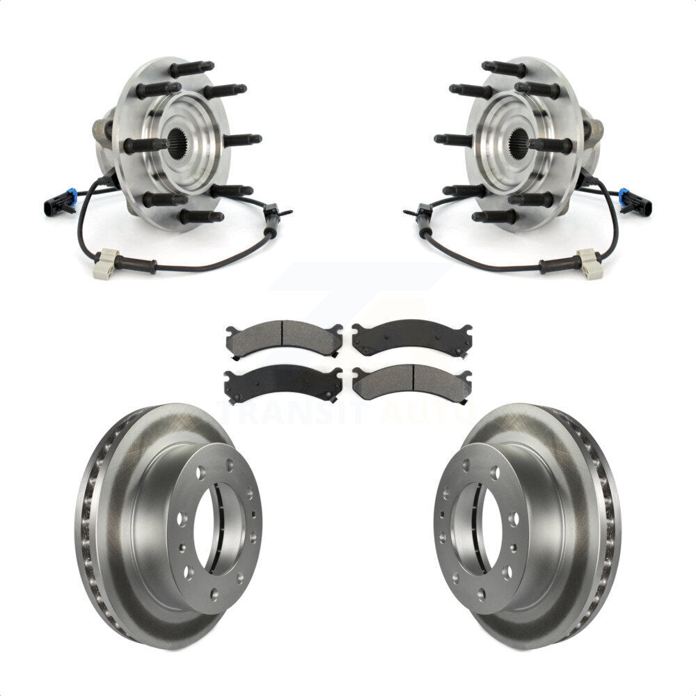 Hub Bearing Coat Brake Rotor Pad Front Kit For GMC Chevrolet Sierra 2500 HD 1500