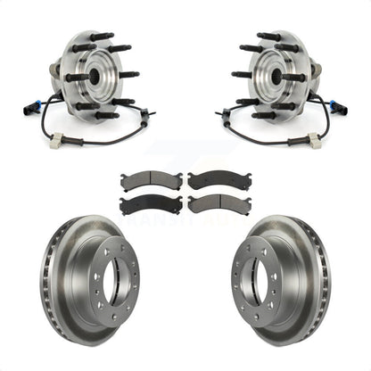 Hub Bearing Coat Brake Rotor Pad Front Kit For GMC Chevrolet Sierra 2500 HD 1500