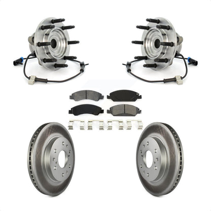 Hub Bearing Coated Brake Rotor & Pads Front Kit For Chevrolet GMC Silverado 1500