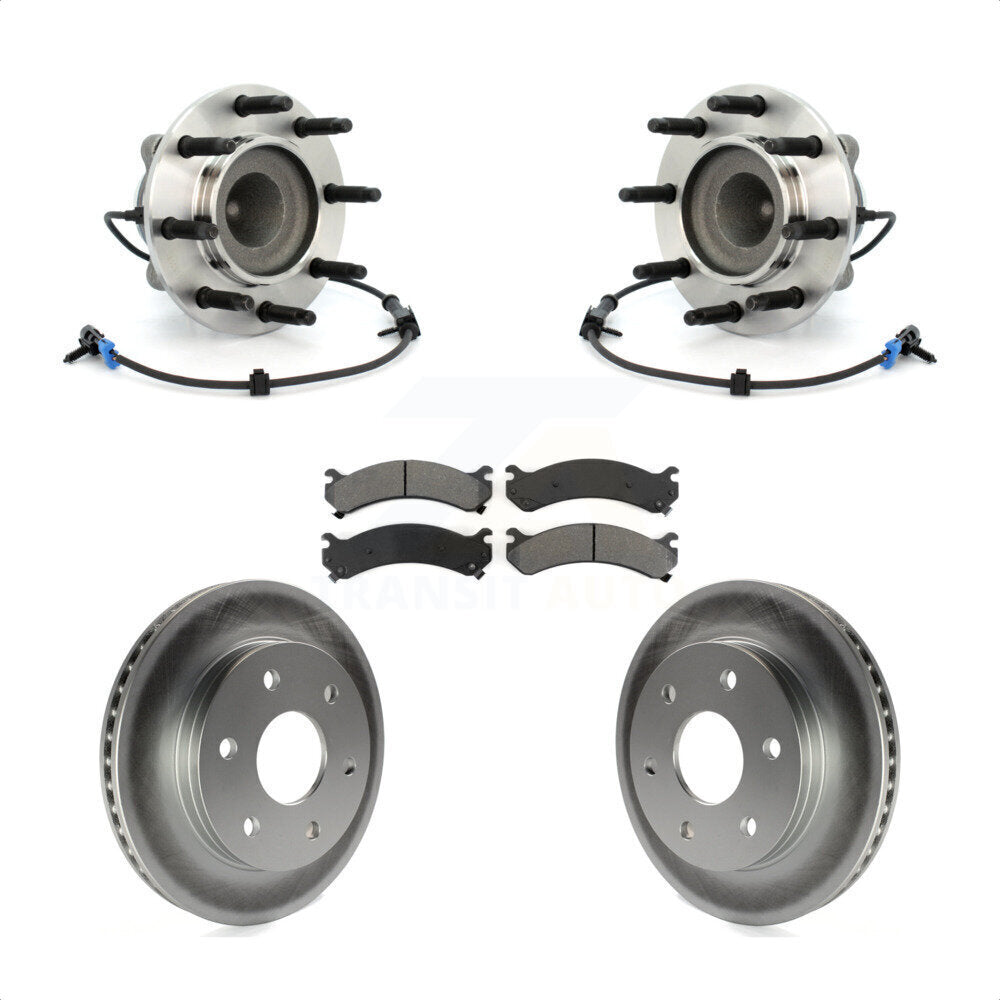 Hub Bearing Coat Brake Rotor Pad Front Kit For Chevrolet Express 2500 GMC Savana