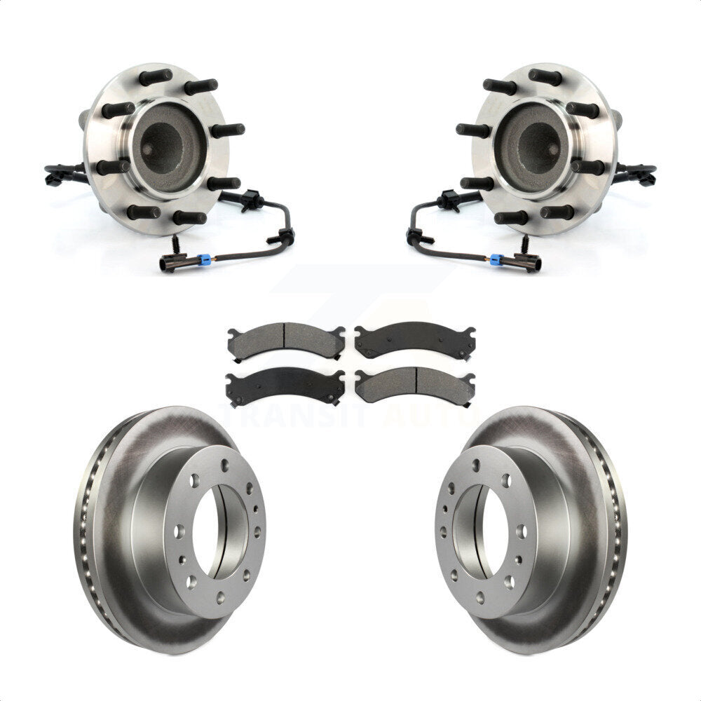 Hub Bearing Coat Brake Rotor Pad Front Kit For Chevrolet Express 3500 GMC Savana