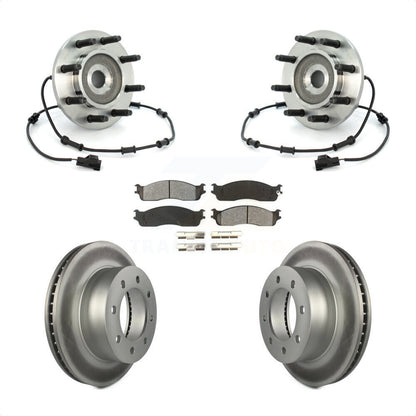 Hub Bearing Coat Brake Rotor Pad Front Kit For 2003-2005 Dodge Ram 2500 3500 4WD