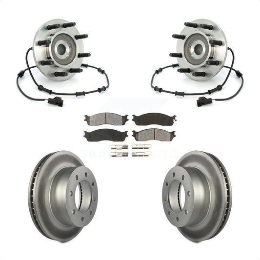Hub Bearing Coat Brake Rotor Pad Front Kit For 2003-2005 Dodge Ram 2500 3500 4WD