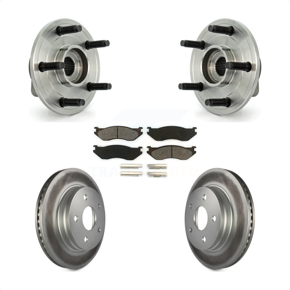 Hub Bearing Coat Brake Rotor Pads Front Kit For Dodge Ram 1500 With 5 Lug Wheels