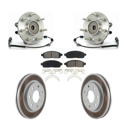 Hub Bearing Coated Brake Rotor Pads Front Kit For Ford F-150 Lincoln Mark LT 4WD