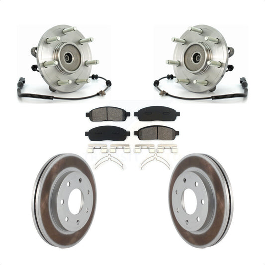 Hub Bearing Coated Brake Rotor Pads Front Kit For Ford F-150 Lincoln Mark LT 4WD