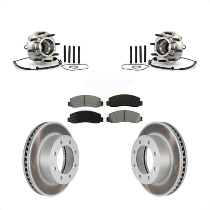 Hub Bearing Coated Brake Rotor And Pad Front Kit For Ford F-250 Super Duty F-350