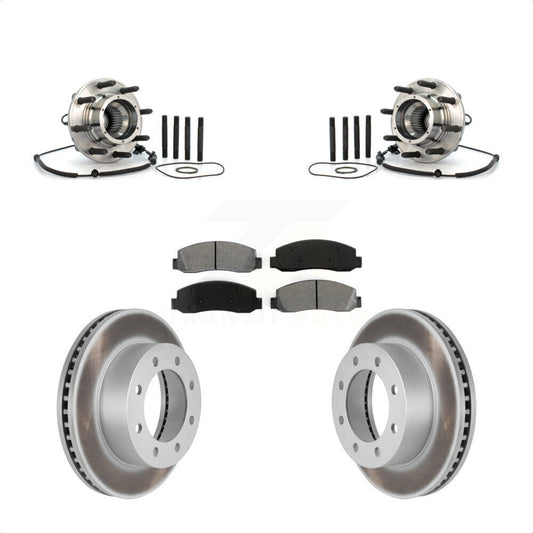 Hub Bearing Coated Brake Rotor And Pad Front Kit For Ford F-250 Super Duty F-350