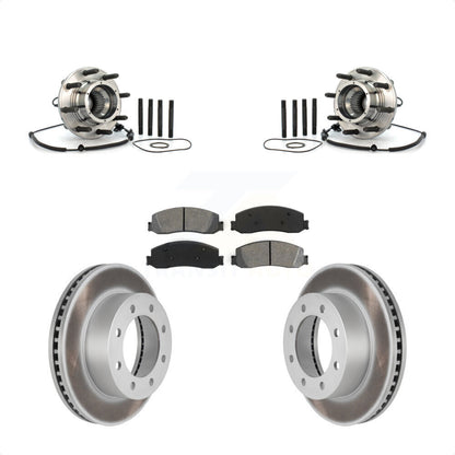 Hub Bearing Coated Brake Rotor Pad Front Kit For 08-10 Ford F-350 Super Duty 4WD