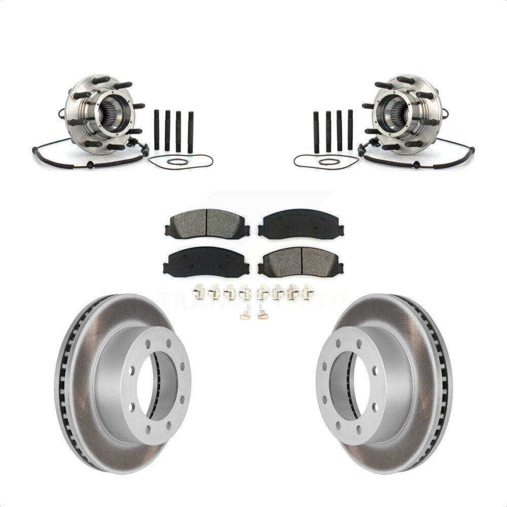 Hub Bearing Coated Brake Rotor Pads Front Kit For 2010 Ford F-250 Super Duty 4WD