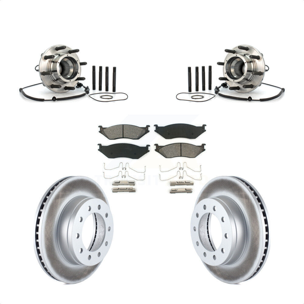 Hub Bearing Coat Brake Rotor Pads Front Kit For 2010 Ford F-550 Super Duty 4 X