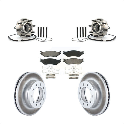 Hub Bearing Coat Brake Rotor Pads Front Kit For 2010 Ford F-550 Super Duty 4 X