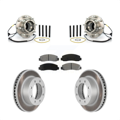 Hub Bearing Assembly Coated Brake Rotor Pads Front Kit For Ford F-250 Super Duty