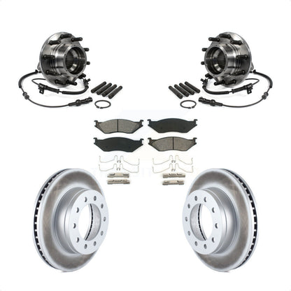 Hub Bearing Coat Brake Rotor Pad Front Kit For 05-10 Ford F-550 Super Duty 4 X