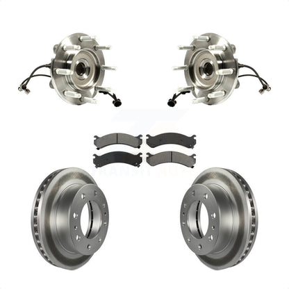 Hub Bearing Coat Brake Rotor Pad Front Kit For GMC Chevrolet Sierra 2500 HD 1500