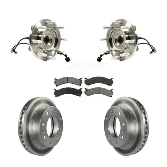 Hub Bearing Coat Brake Rotor Pad Front Kit For GMC Chevrolet Sierra 2500 HD 1500