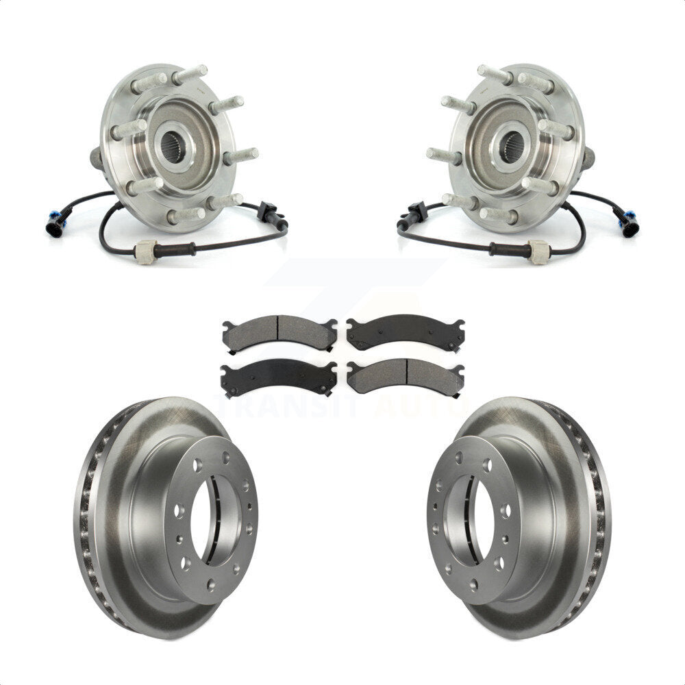 Hub Bearing Coat Brake Rotor Pad Front Kit For Chevrolet GMC Sierra 3500 Classic