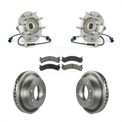 Hub Bearing Coat Brake Rotor Pad Front Kit For Chevrolet GMC Sierra 3500 Classic