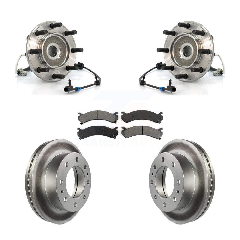 Hub Bearing Coat Brake Rotor Pad Front Kit For GMC Sierra 3500 Chevrolet Classic
