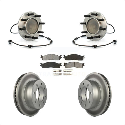 Hub Bearing Coat Brake Rotor Pad Front Kit For 2003-2005 Dodge Ram 2500 3500 RWD