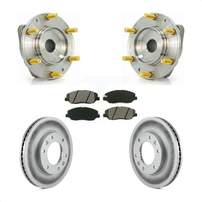 Hub Bearing Coated Brake Rotor & Pads Front Kit For Kia Sedona Hyundai Entourage