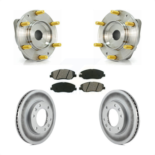 Hub Bearing Coated Brake Rotor & Pads Front Kit For Kia Sedona Hyundai Entourage