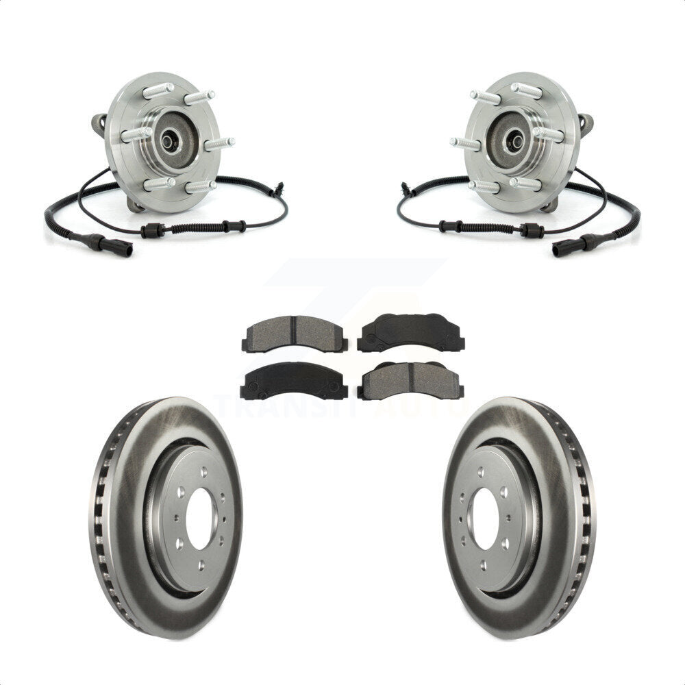Hub Bearing Coat Brake Rotor Pad Front Kit For Ford Expedition Lincoln Navigator