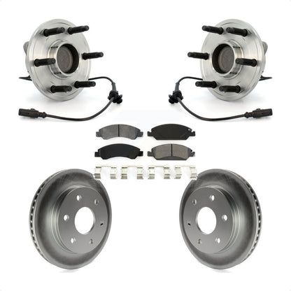 Hub Bearing Assembly Coated Disc Brake Rotor & Pad Front Kit For GMC Sierra 1500