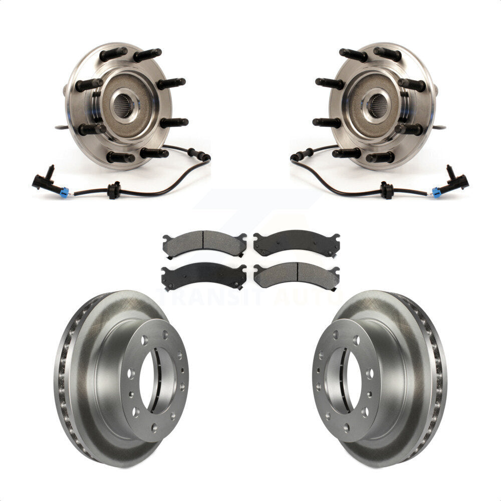 Hub Bearing Coat Brake Rotor Pad Front Kit For Chevrolet GMC Sierra 2500 HD 3500