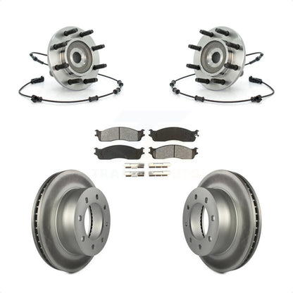Hub Bearing Assembly Coat Brake Rotor Pad Front Kit For Dodge Ram 1500 3500 2500