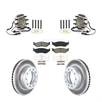 Hub Bearing Coated Brake Rotor And Pad Front Kit For Ford F-550 Super Duty F-450