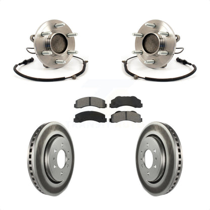 Hub Bearing Assembly Coated Brake Rotor & Pads Front Kit For 2010 Ford F-150 RWD