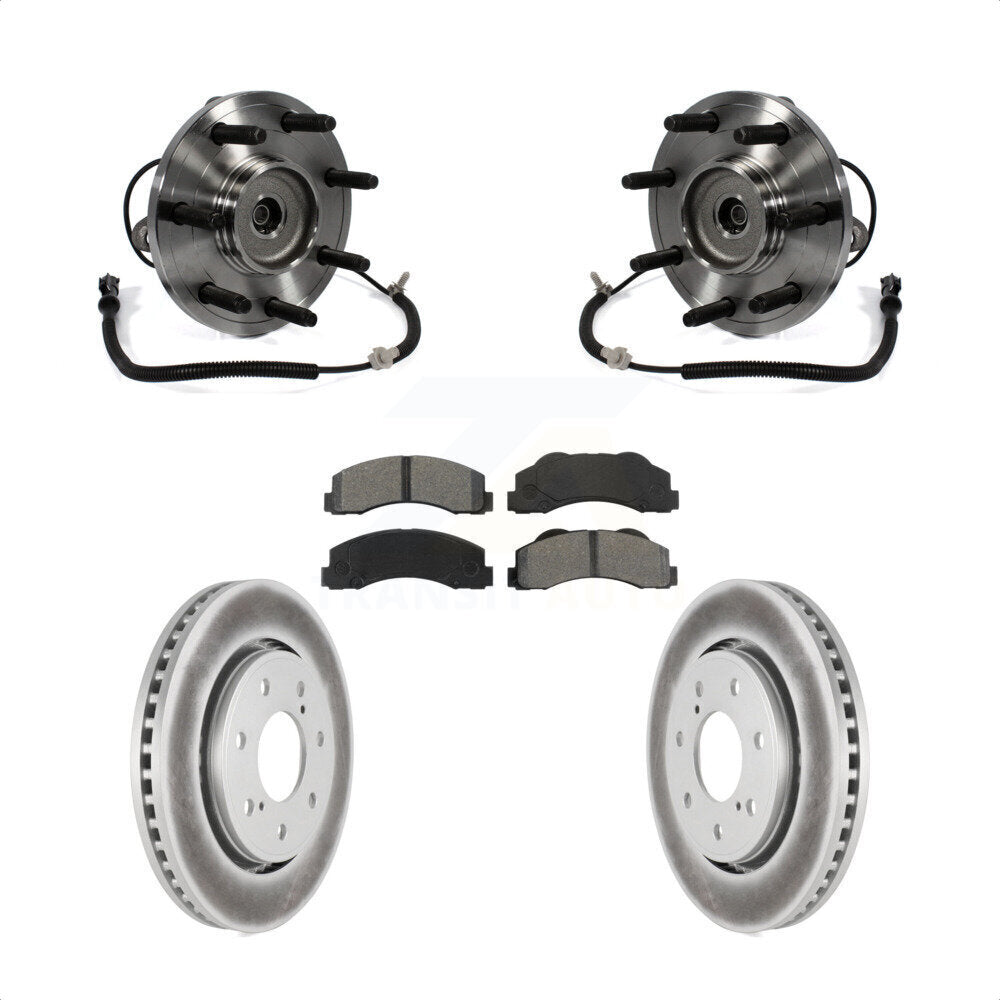 Hub Bearing Assembly Coated Disc Brake Rotors And Pads Front Kit For Ford F-150