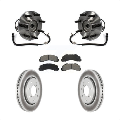 Hub Bearing Assembly Coated Disc Brake Rotors And Pads Front Kit For Ford F-150