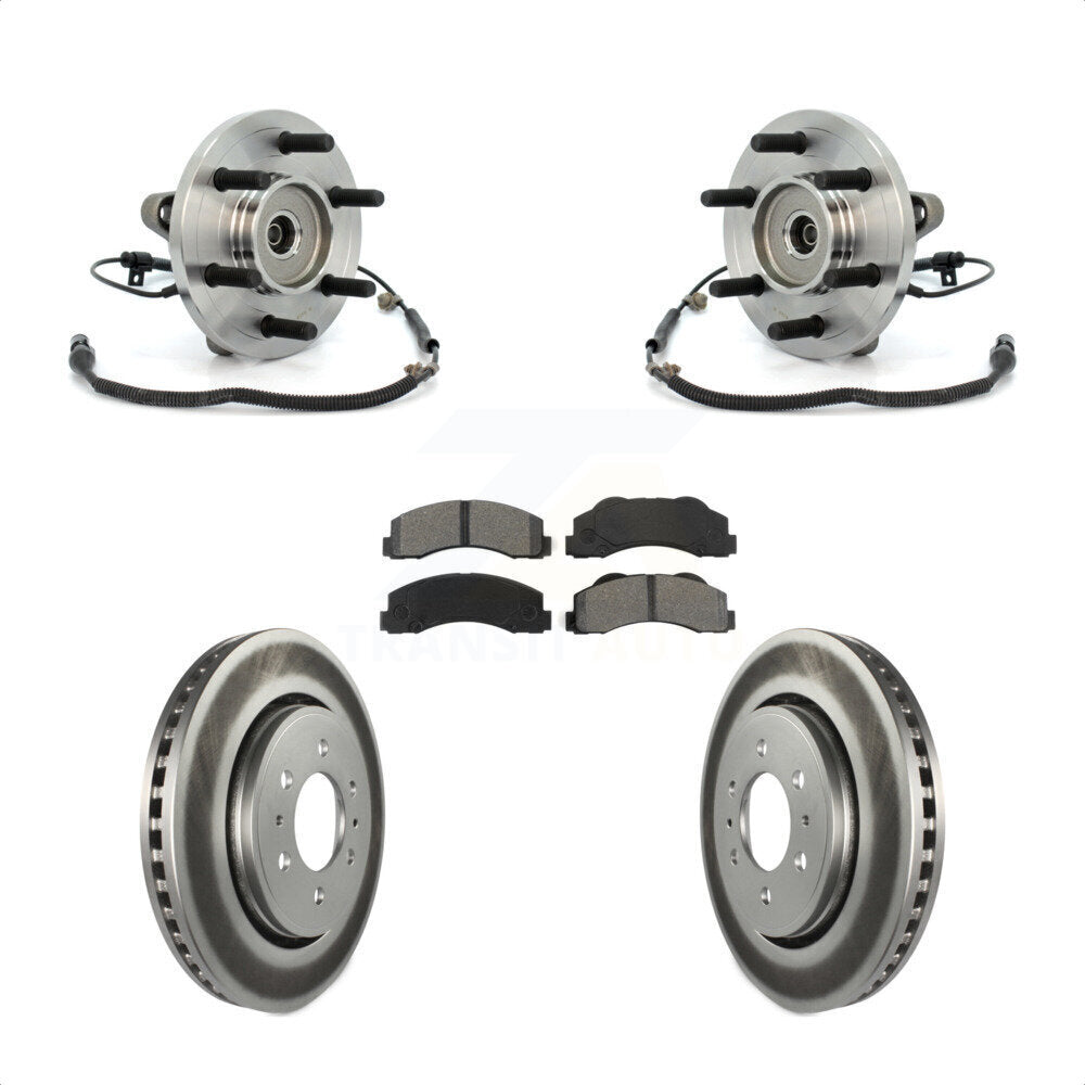 Hub Bearing Assembly Coated Disc Brake Rotors And Pads Front Kit For Ford F-150