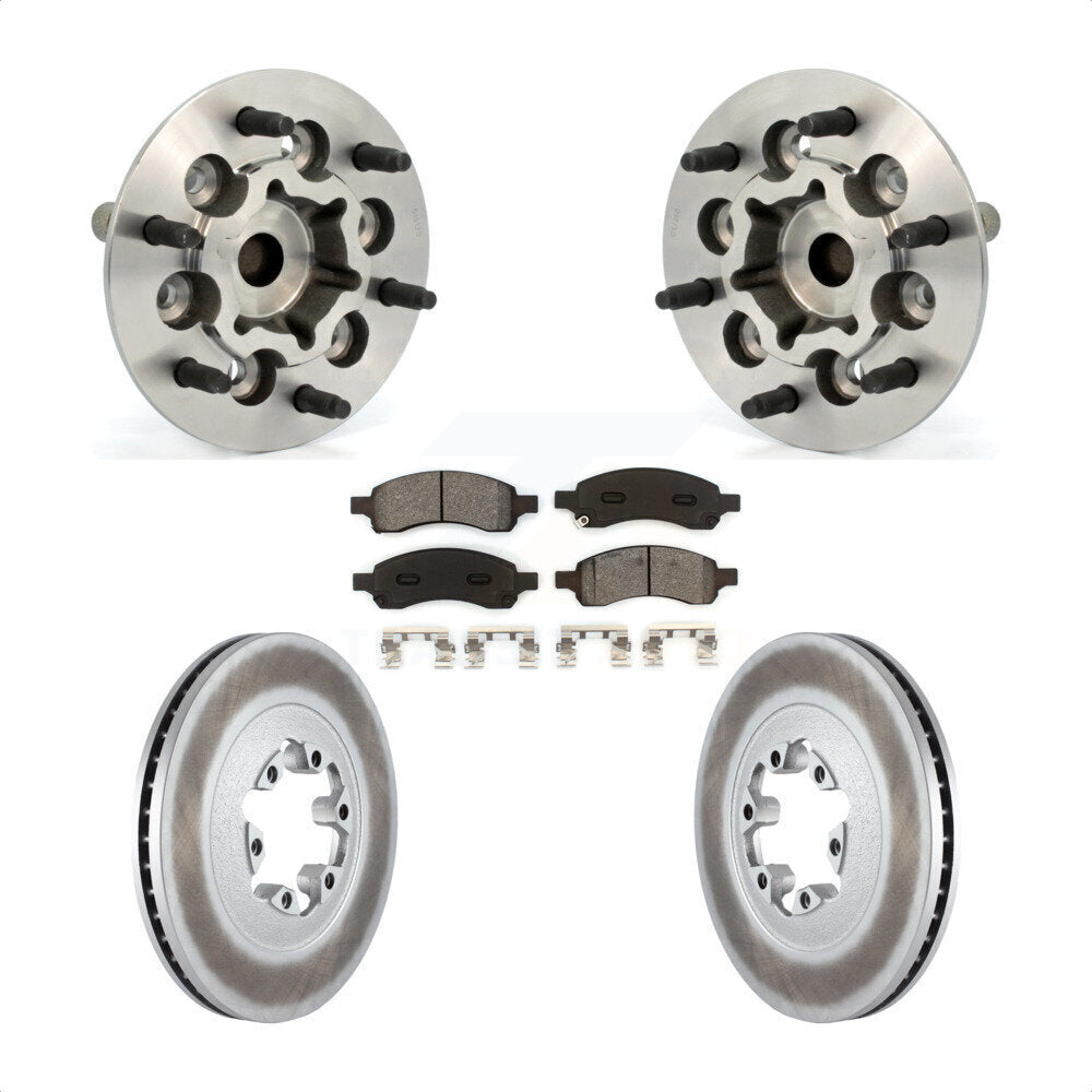 Hub Bearing Coated Brake Rotor & Pad Front Kit For Chevrolet Colorado GMC Canyon