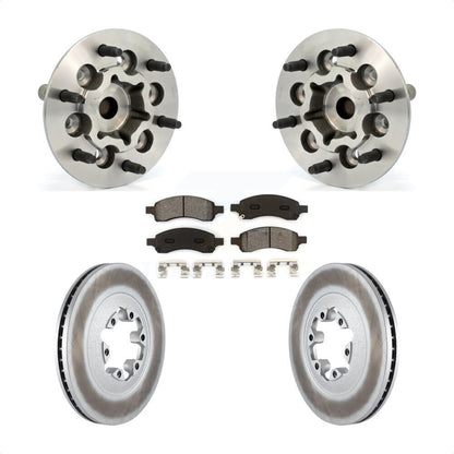 Hub Bearing Coated Brake Rotor & Pad Front Kit For Chevrolet Colorado GMC Canyon
