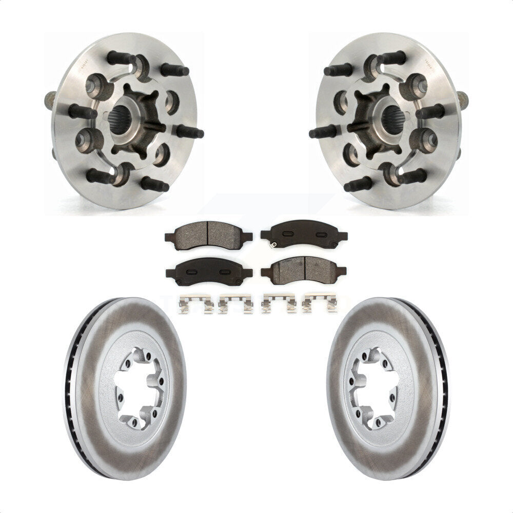 Hub Bearing Coated Brake Rotor & Pad Front Kit For Chevrolet Colorado GMC Canyon