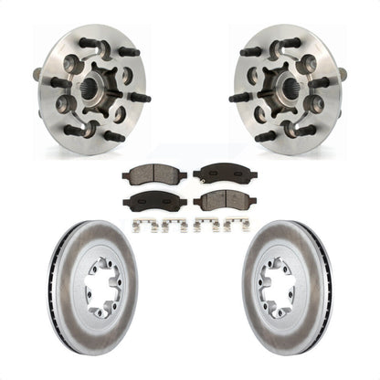 Hub Bearing Coated Brake Rotor & Pad Front Kit For Chevrolet Colorado GMC Canyon