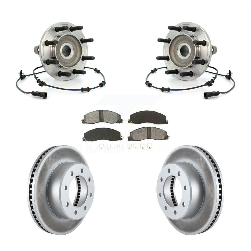 Hub Bearing Assembly Coat Brake Rotor Pads Front Kit For Dodge Ram 2500 3500 4WD