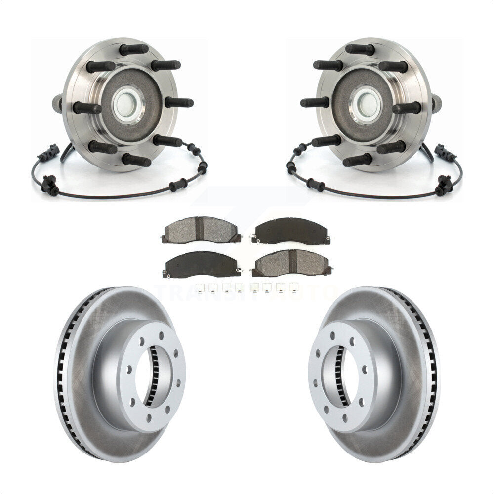 Hub Bearing Assembly Coat Brake Rotor Pads Front Kit For Dodge Ram 2500 3500 RWD