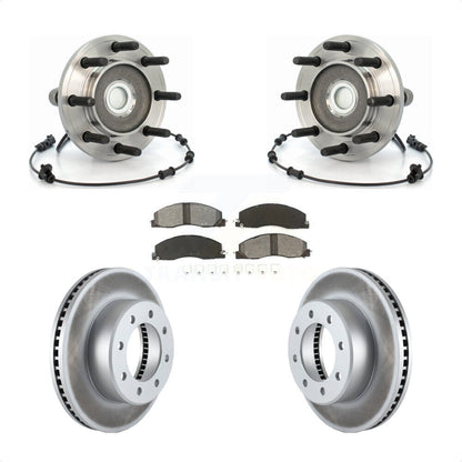 Hub Bearing Assembly Coat Brake Rotor Pads Front Kit For Dodge Ram 2500 3500 RWD