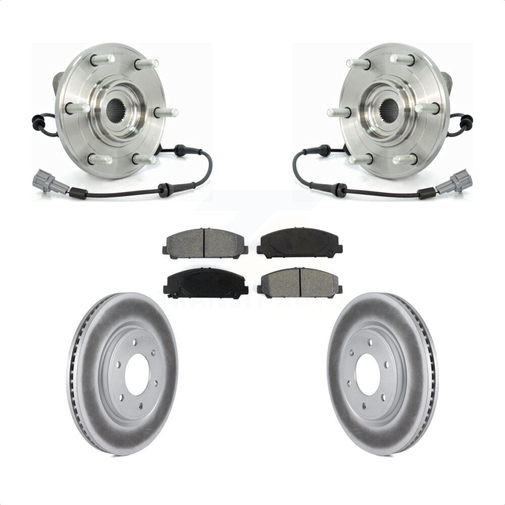 Hub Bearing Coat Brake Rotor Pad Front Kit For Nissan TITAN Armada INFINITI QX56