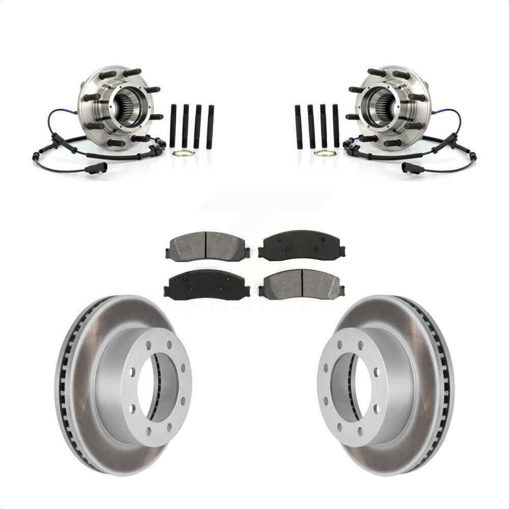 Hub Bearing Coated Brake Rotor Pad Front Kit For Ford F-350 Super Duty F-250 4WD